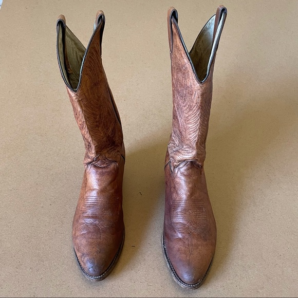 Vintage Abilene Brown Leather Cowboy Boots - Picture 2 of 14